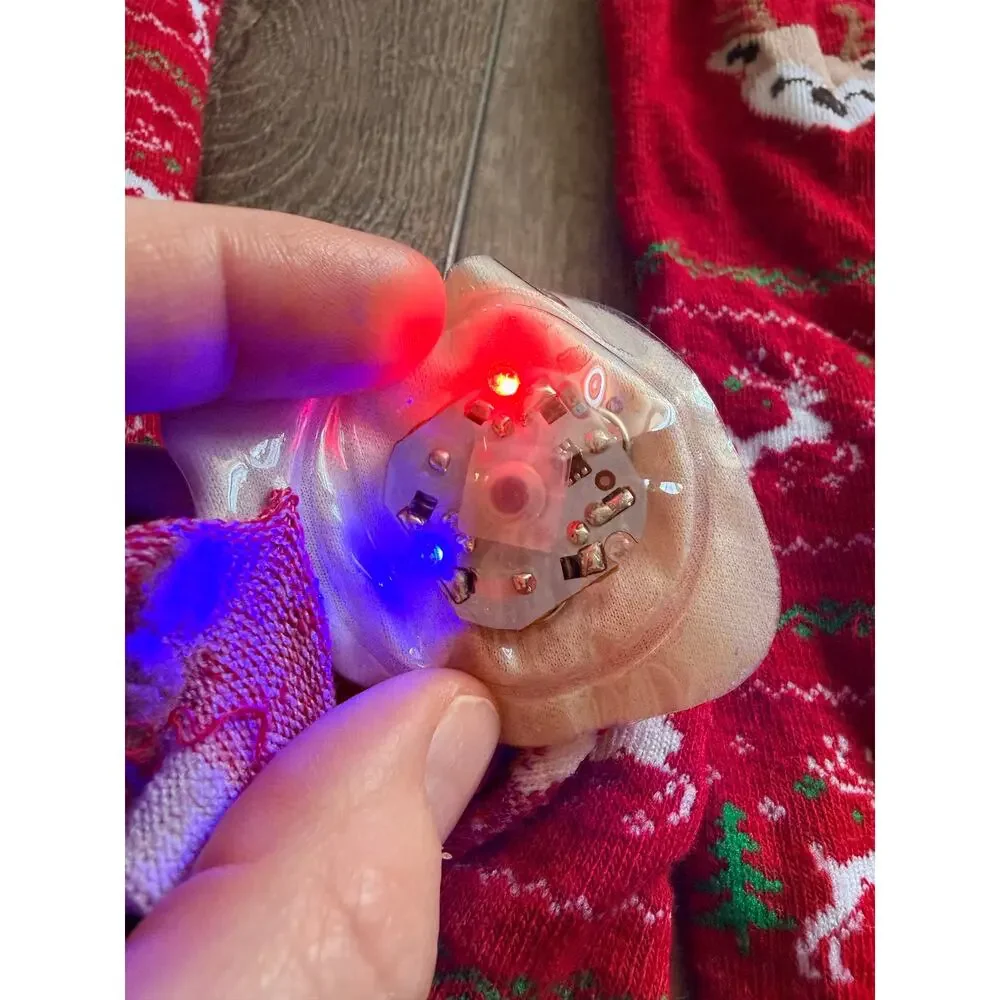 Festive Socks Lot: Red Deer Light-Up & Cat Print (3 Pairs)